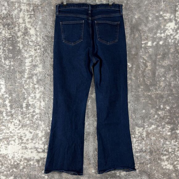Uniqlo Sz 28 High Rise Slim Flared Jeans Blue Stretch Denim Pants - Picture 4 of 14